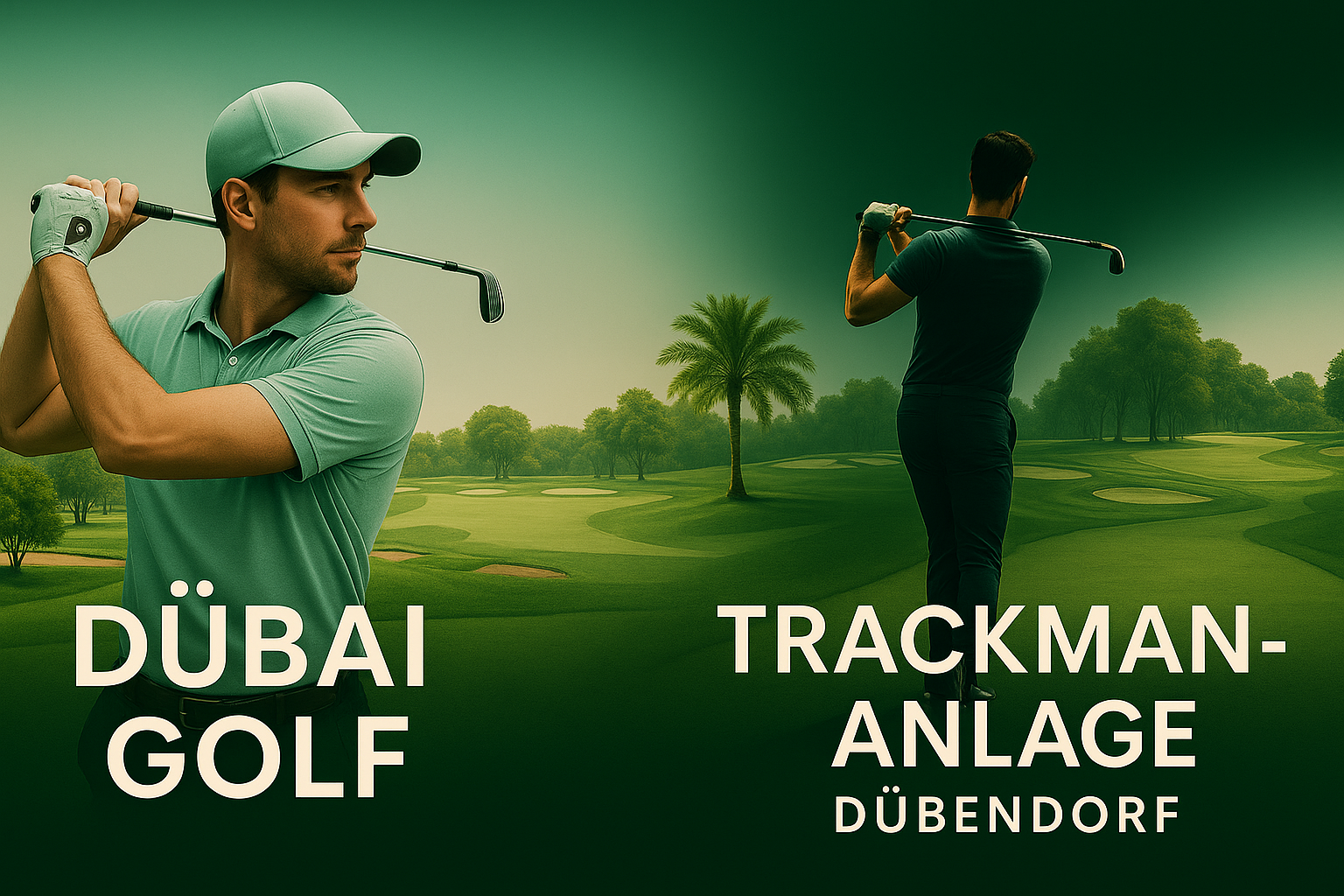 Visualisierung des Dübai Golf bei Sonnenuntergang